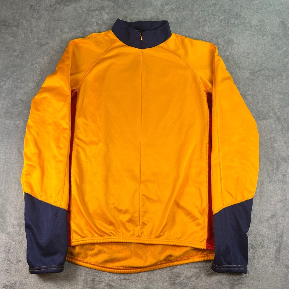 Vintage Performance Cycling Jersey Mens Large Orange Long Sleeve Made in USA Zip